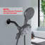 Bras de douche moderne avec bride, bras de pomme de douche à angle de remplacement mural pour pomme de douche fixe et pomme de douche à main, bras de douche rond.-128722903