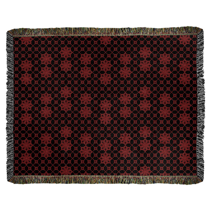 Couverture tissée Katelyn Elizabeth, L 37 po x L 52 po, Rouge / noir