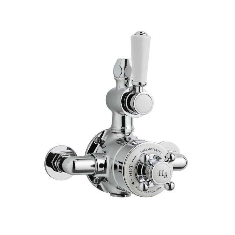 Topaz Double Exposed Thermostatic Shower Valve, White