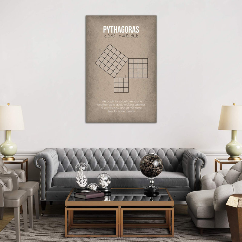 Pythagoras - Wrapped Canvas Print, 66.04 cm H x 45.72 cm W x 3.175 cm D