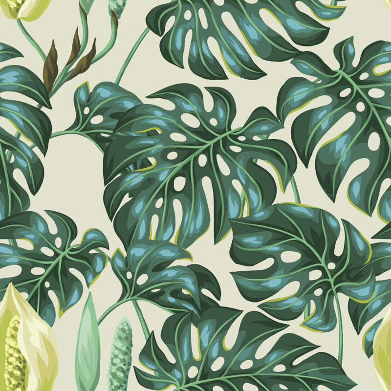 Whitaker Monstera Leaves, H 12 po x l 12 po
