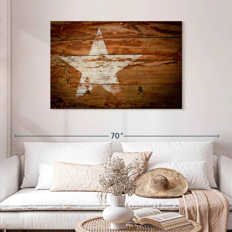 Lelar Wooden Star, 30'' H x 45'' W