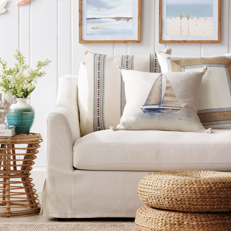 Maritime Linen Square Pillow Cover & Insert, Down