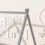 Lit simple en forme de tente avec garde-corps, lattes, porte, gris-1429464591-1429464577