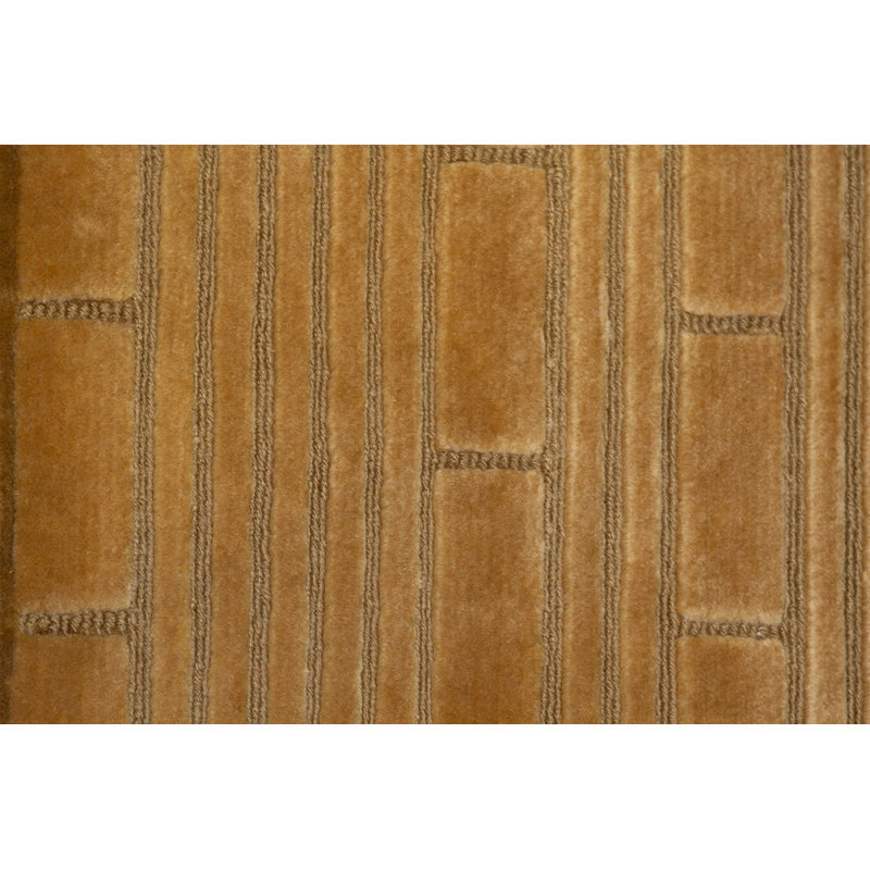 Hand-Knotted High-Quality Gold and Cream Area Rug