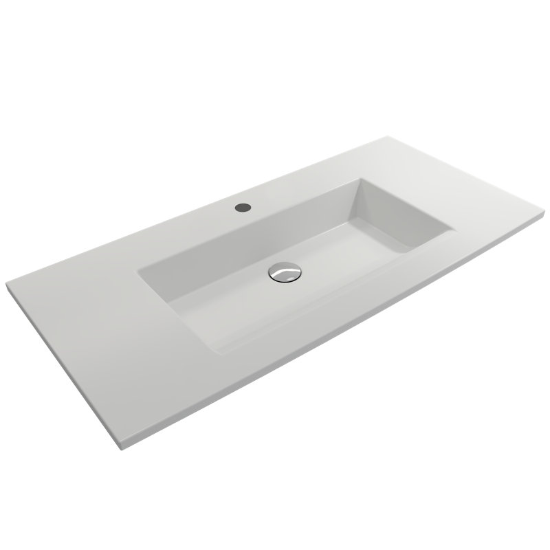 Ravenna Bathroom Sink, Matte White, 8" Widespread