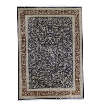 Hand-Knotted High-Quality Navy and Red Area Rug