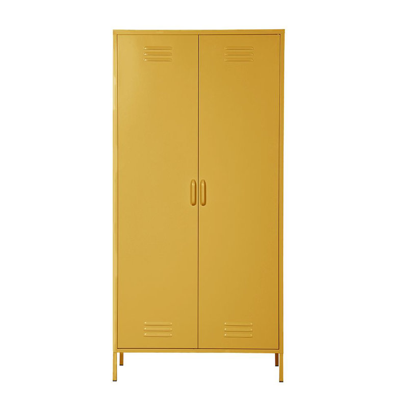 Nikeria 2 Door Steel Wardrobe, Mustard