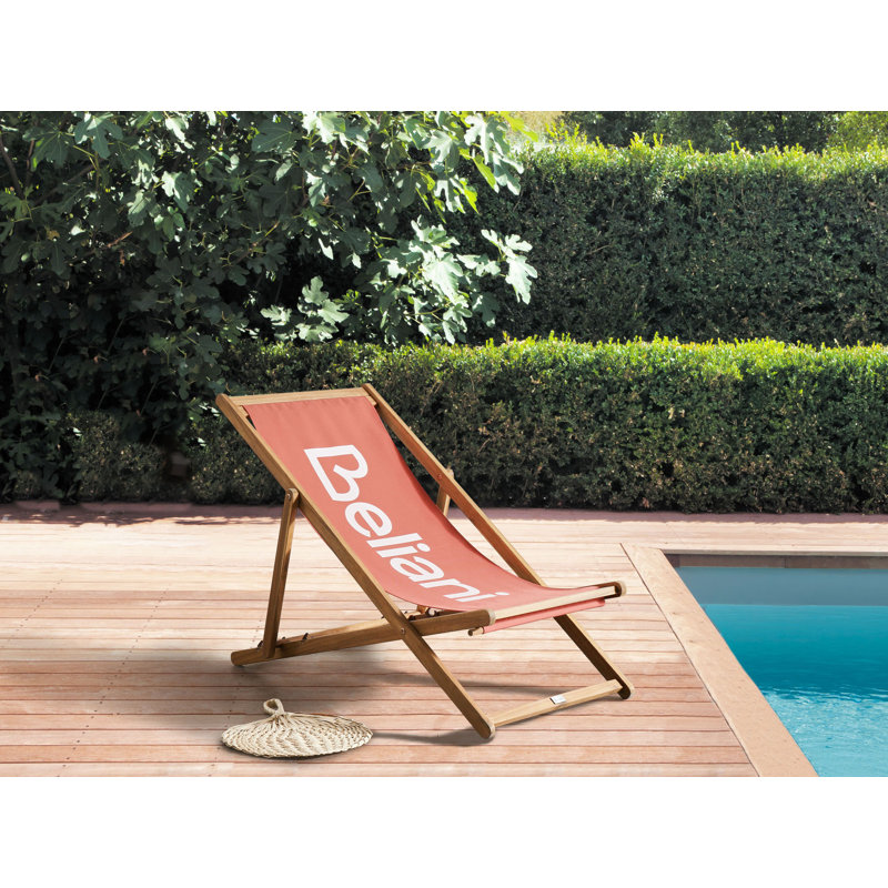 Anzio 39.7cm Long Acacia Single Chaise, Brown/Red