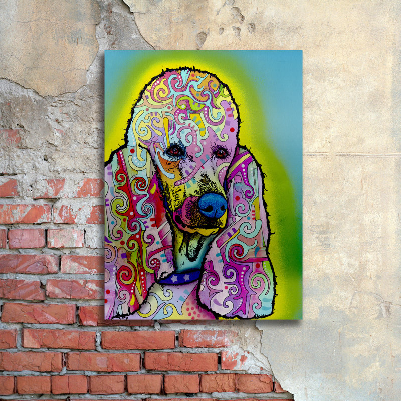 « caniche », impression, H 22 po x l 16 po x P 1 po, Pas de tapis, Sans cadre