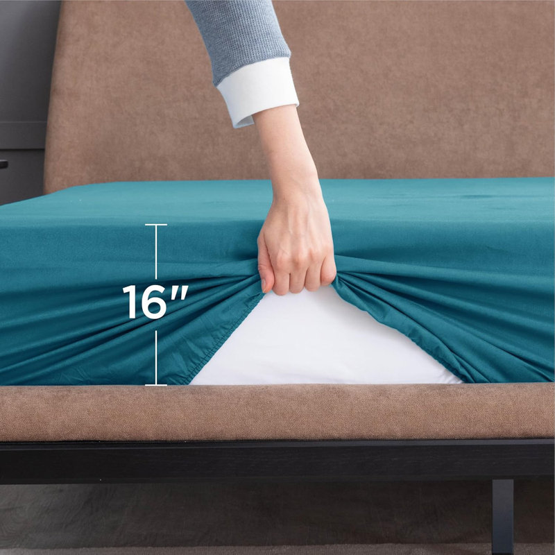 Bedsure Bed Fitted Sheet With 16 Inch Deep Pocket, Twin XL Fitted Sheet, Teal