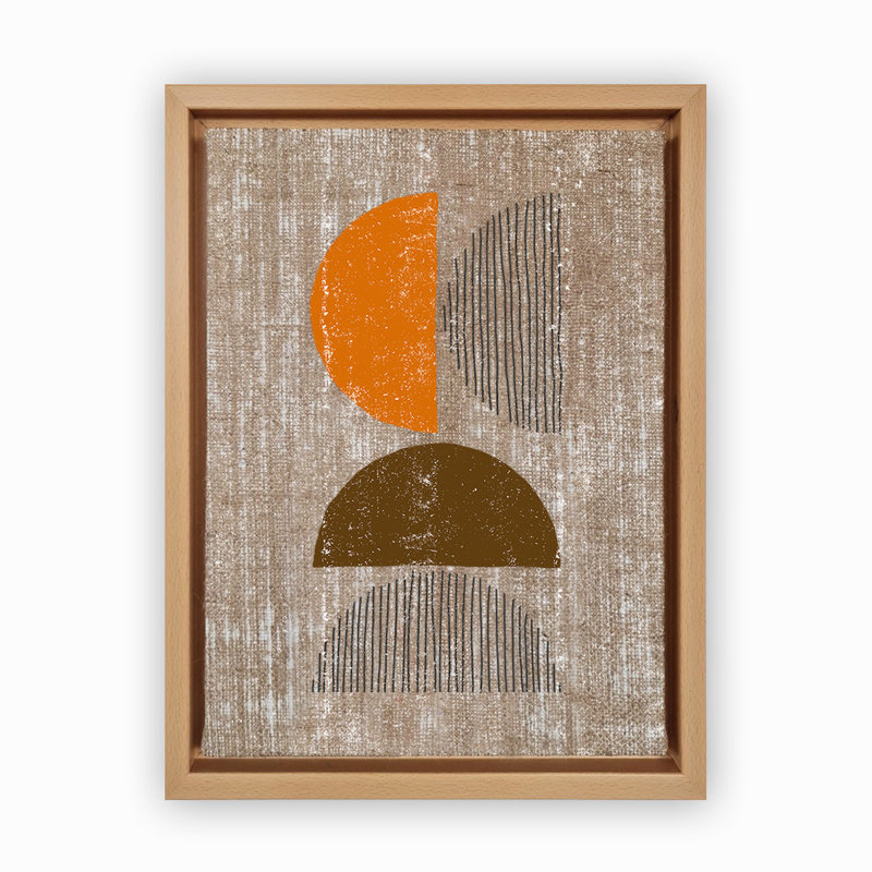 Peinture décorative sur toile, Orange/brun, Bois, H 37,8 po x l 26 po