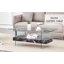 Table basse robuste de 43,3 pouces avec plateau en verre trempé d'une capacité de 250 lb, rangement double couche, 4 options de finition: noyer / bois / marbre noir / blanc - conception moderne et durable-344920508