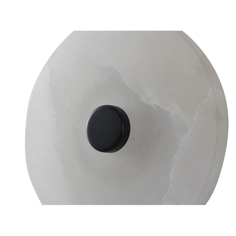 Traditional 1-Light LED Round Alabaster Wall Sconce 