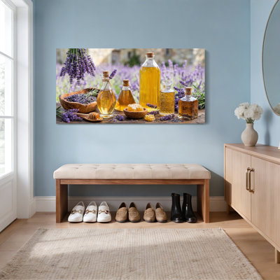 Lavender And Essential Oils Canvas Wrapped Wall Art Set Of 1