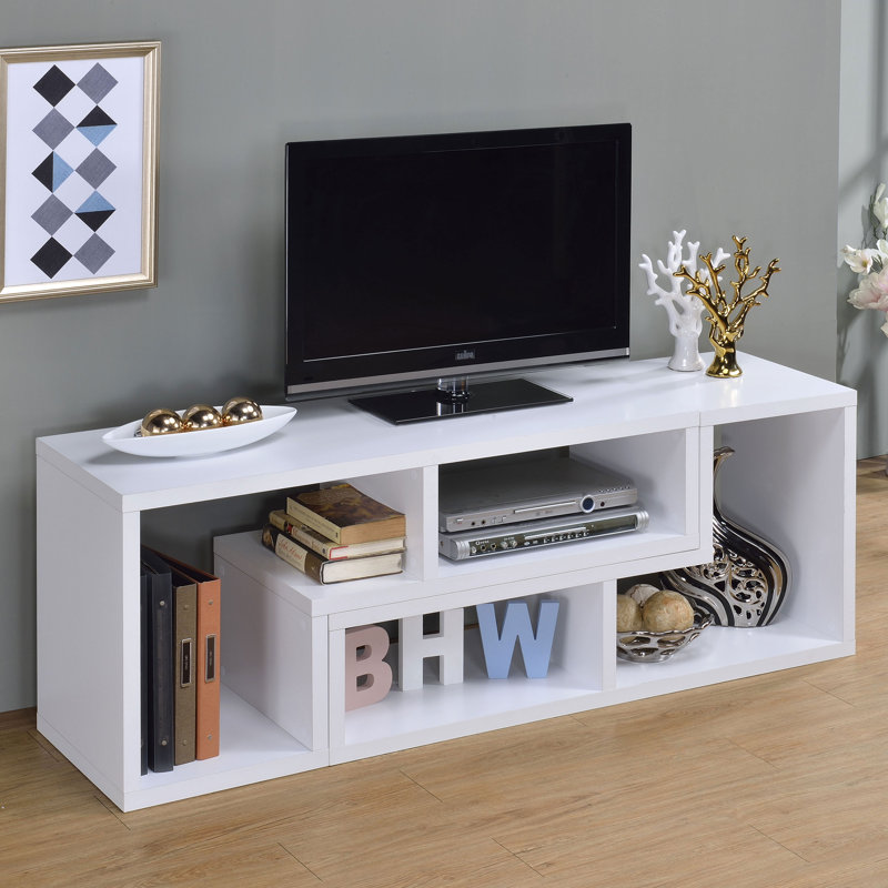 Console et bibliothèque convertible Velma, Blanc