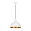 Lustre scandinave élégant, blanc et doré, 11,8 po de diamètre x 46,1 po de hauteur | Corps en fer, hauteur réglable, douille E27 (40 W maximum) | Conception moderne, parfaite pour la salle à manger et les espaces de vie, indice de protection IP20-1673145288-1672680565