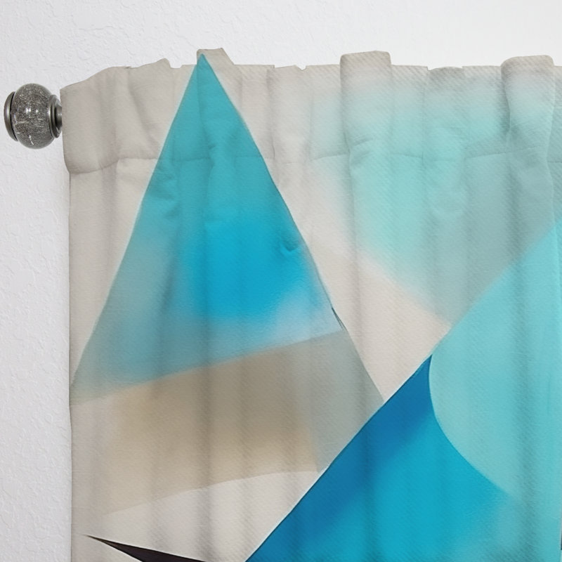 Rideau 1 pièce en velours bleu Prudenza, L 52 po x L 90 po