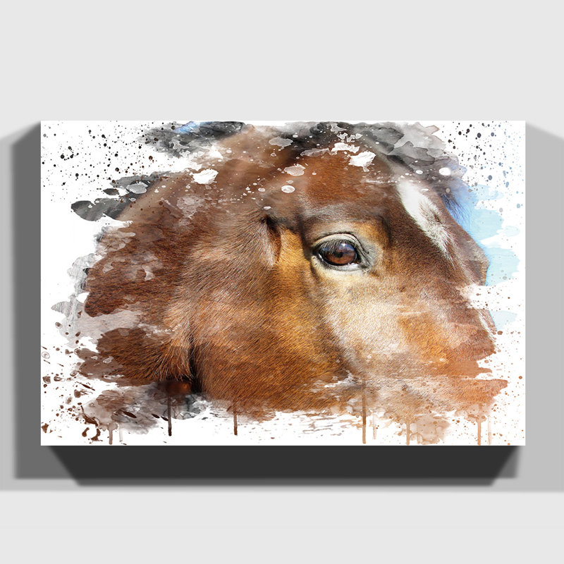 Brown Horse - Wall Art, 70cm H x 100cm W, Wrapped Canvas