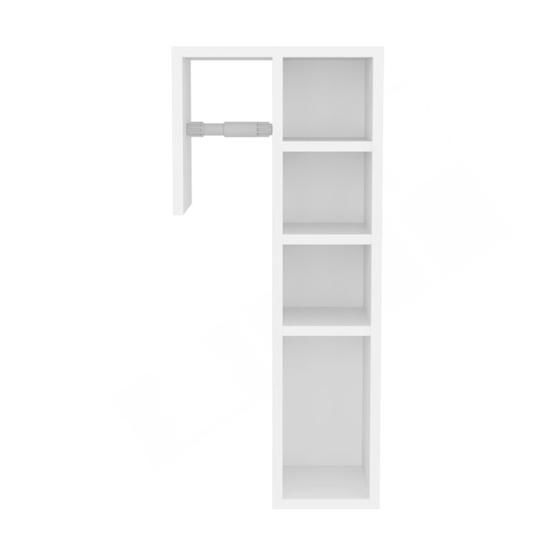 Porte-papier hygiénique blanc avec 3 tablettes ouvertes