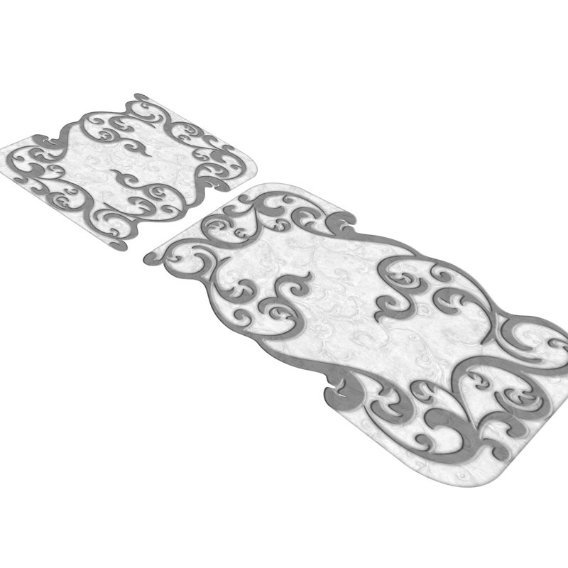 Ensemble de tapis de bain luxueux (2 pièces), 19,7 po x 23,6 po et 23,6 po x 39,4 po | 100% polyester, 1300 g / m², hauteur des poils de 0,4 po | Dessous antidérapant, antibactérien, lavable à la machine | Parfait pour les salles de bain élégantes 