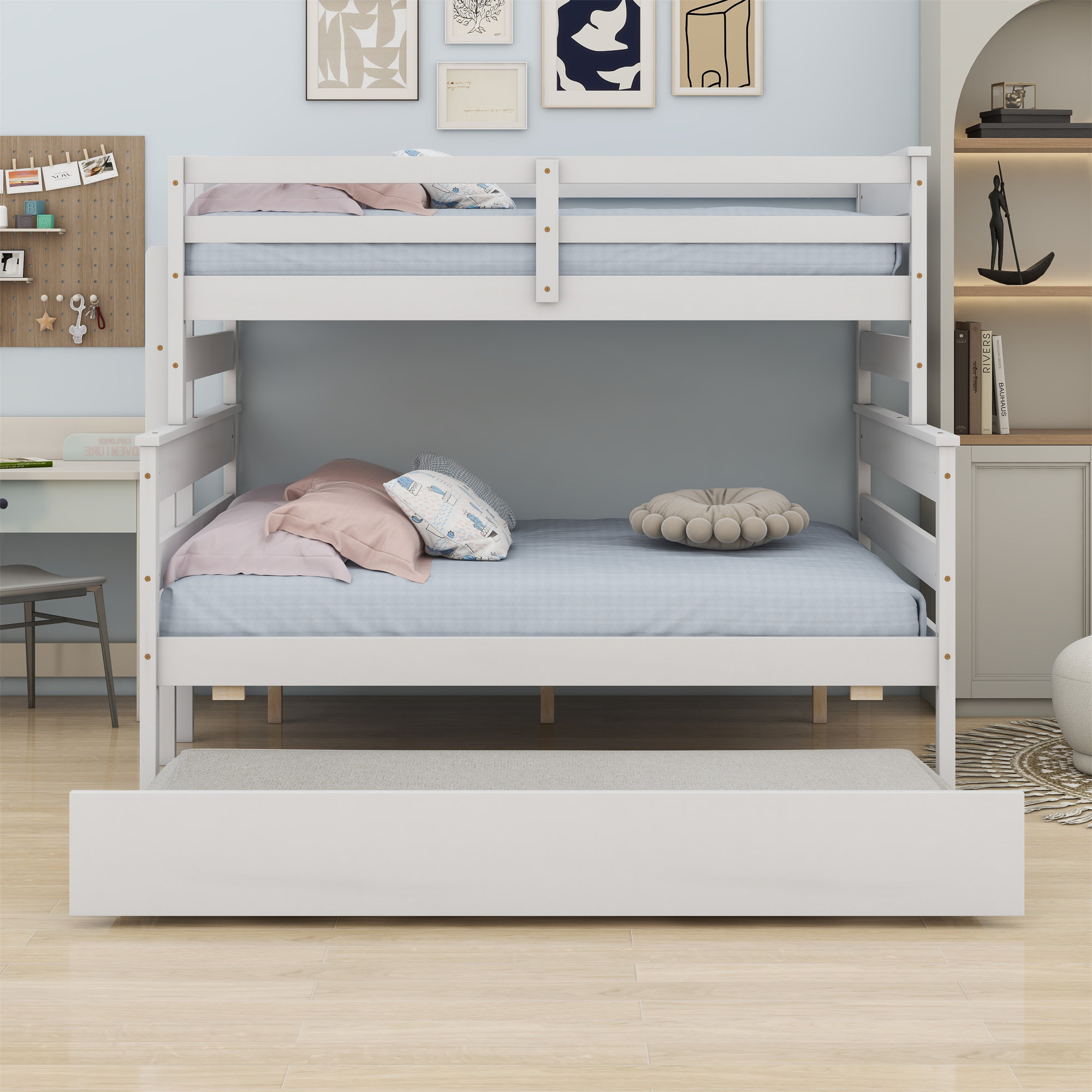 Harriet Bee Shauna Kids Twin Over Full Bunk Bed with Trundle - Wayfair ...