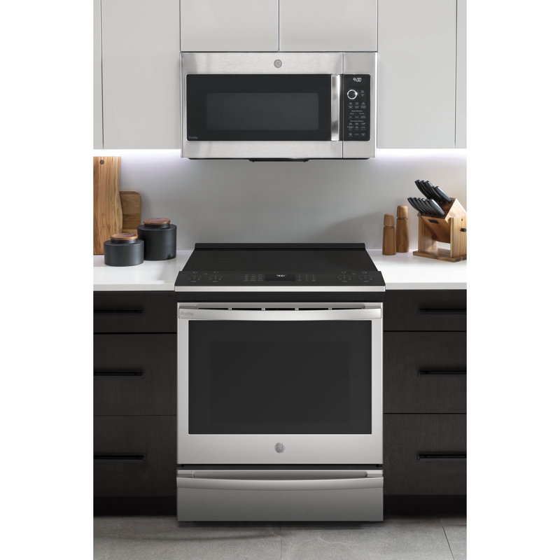 GE Profile ENERGY STAR® 30" Smart Slide-In Fingerprint Resistant Front-Control Induction and Convection Range with No Preheat Air Fry