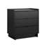 Table de chevet, table de chevet pour chambre à coucher, table de bout avec 3 tiroirs Chaunta l 26,5 po x l 26,5 po x H 26,75 po x P 16 po, noir-477139914