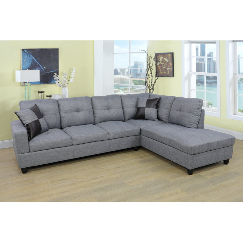 Upholstered L-Shaped Sectional Right Hand Facing