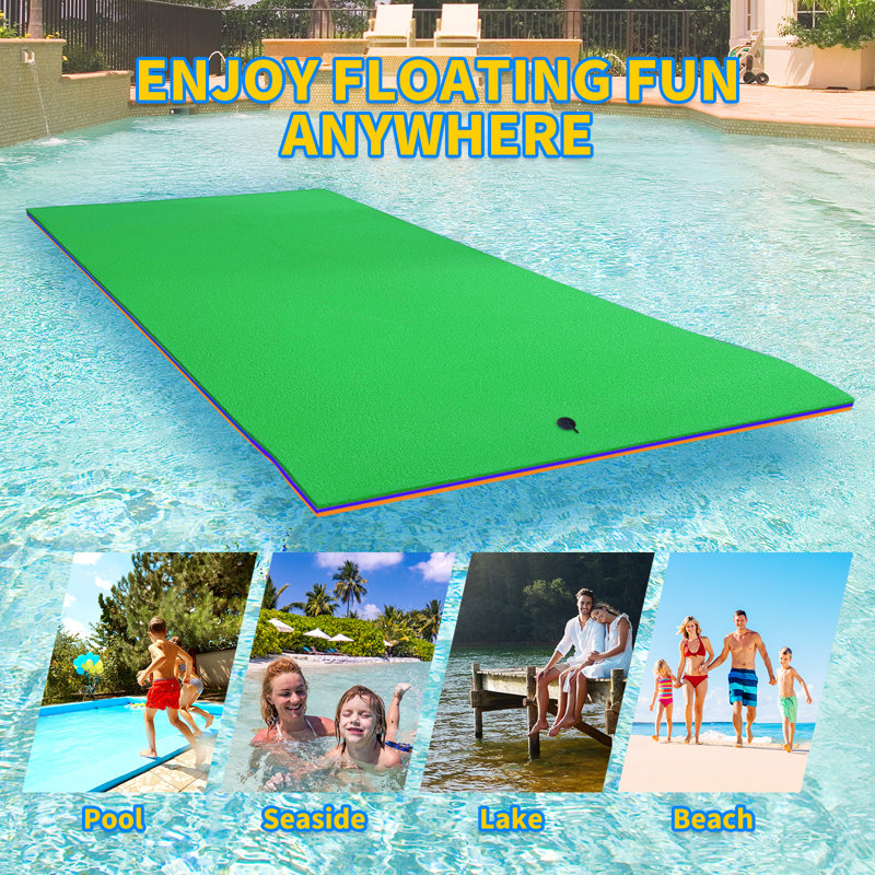 Floating Inflatable, Green, 1.3" H x 216" W x 60" D
