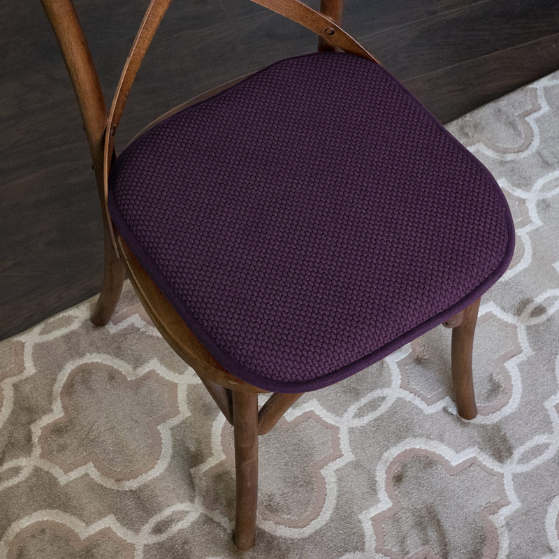 Honeycomb Non-Slip Indoor Chair Cushions, Eggplant, 12-Pack