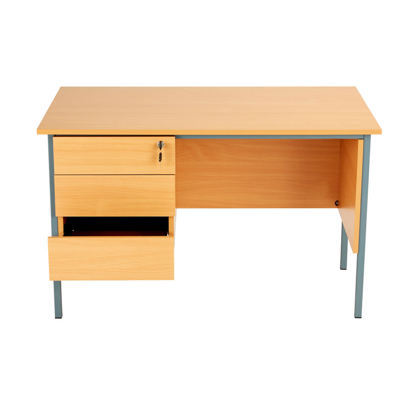 Brjann Metal Base Computer Desk, Beech
