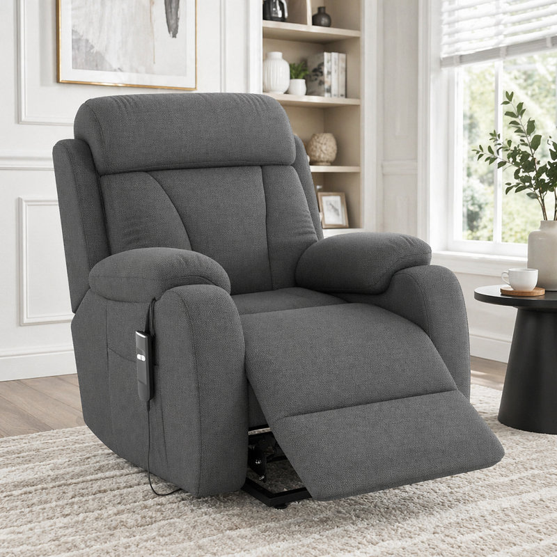 Fauteuil inclinable électrique Power Lift, Tissu velours flocon de neige, Dark Gray