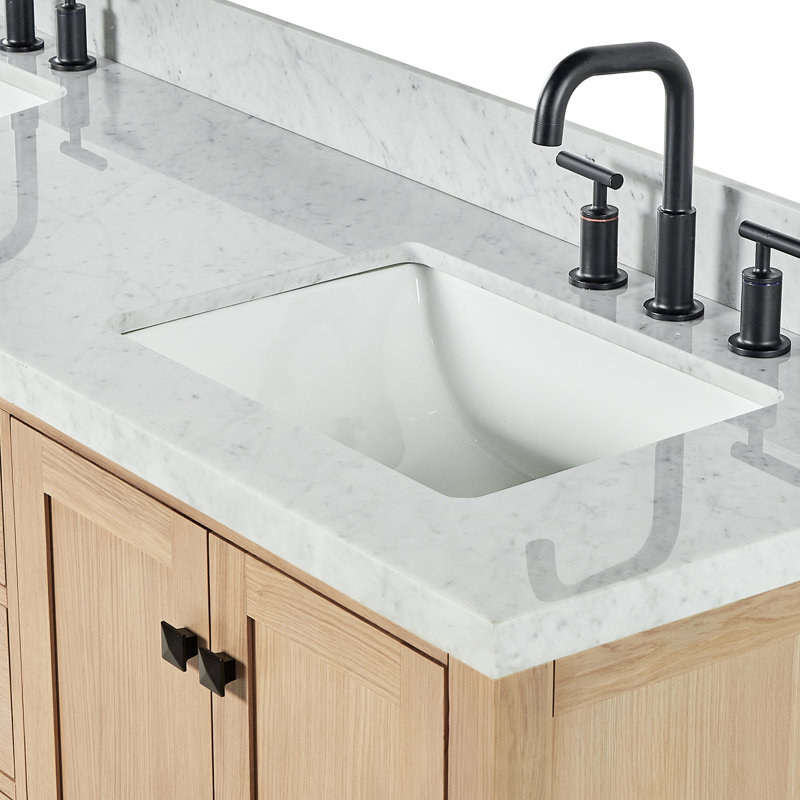 Ensemble de meuble-lavabo double 73 po Cambridge, Chêne, Rectangular