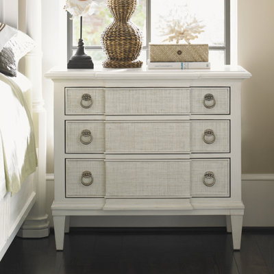 Ivory Key Wicker Solid Wood 36.75 " W 3 - Drawer Dresser