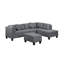 Canapé, chaise et repose-pieds 104,5 po, gris