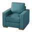Fauteuil morse simple rembourré avec pieds en bois-1002946923