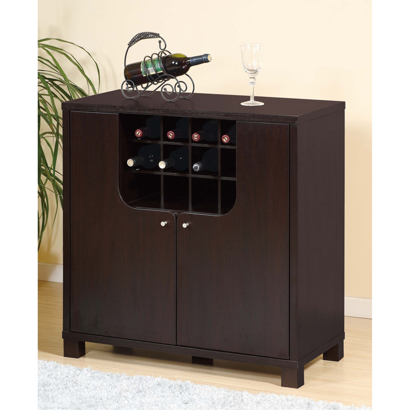 Armoire à vin avec deux portes et porte-bouteilles amovible