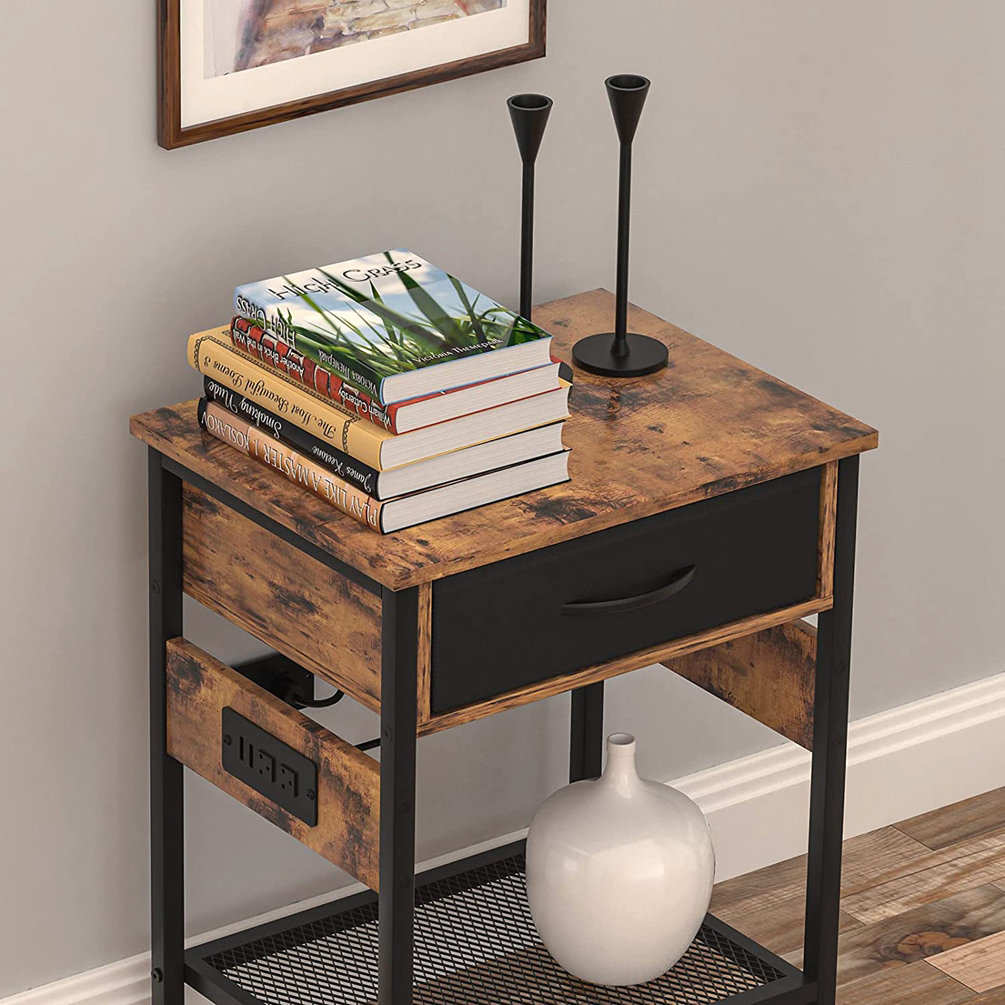 17 Stories Stalcup Wood+Metal Nightstand | Wayfair