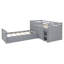 Lit mezzanine simple en L et lit plateforme simple avec 7 tiroirs et garde-corps complets en forme de L-458230892