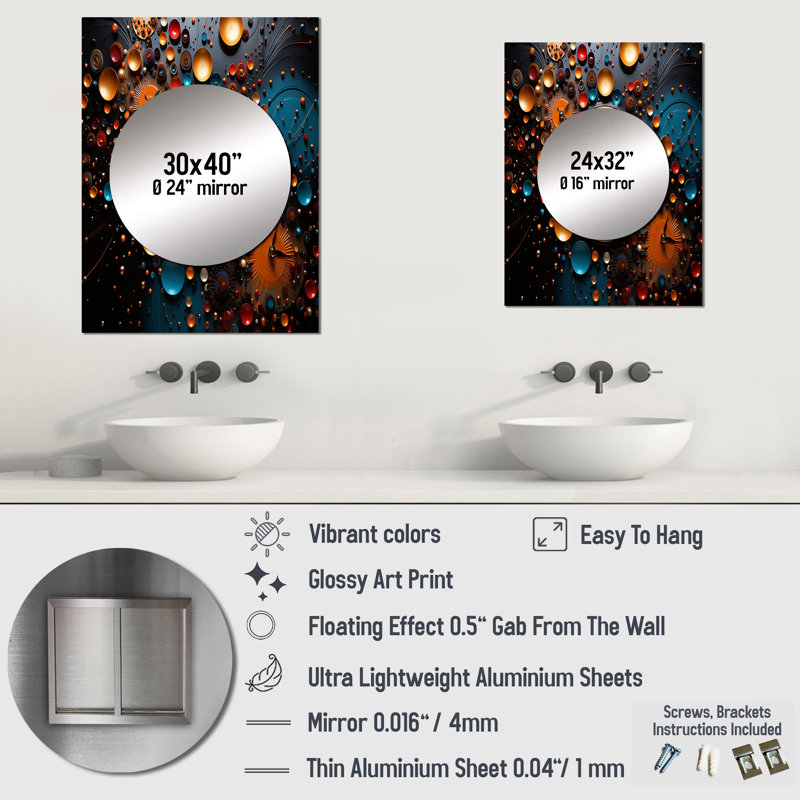 Bowney Watch Moments In Motion - miroir de montres, miroir mural unique Glam, impression d'art en métal, 32 po x 24 po