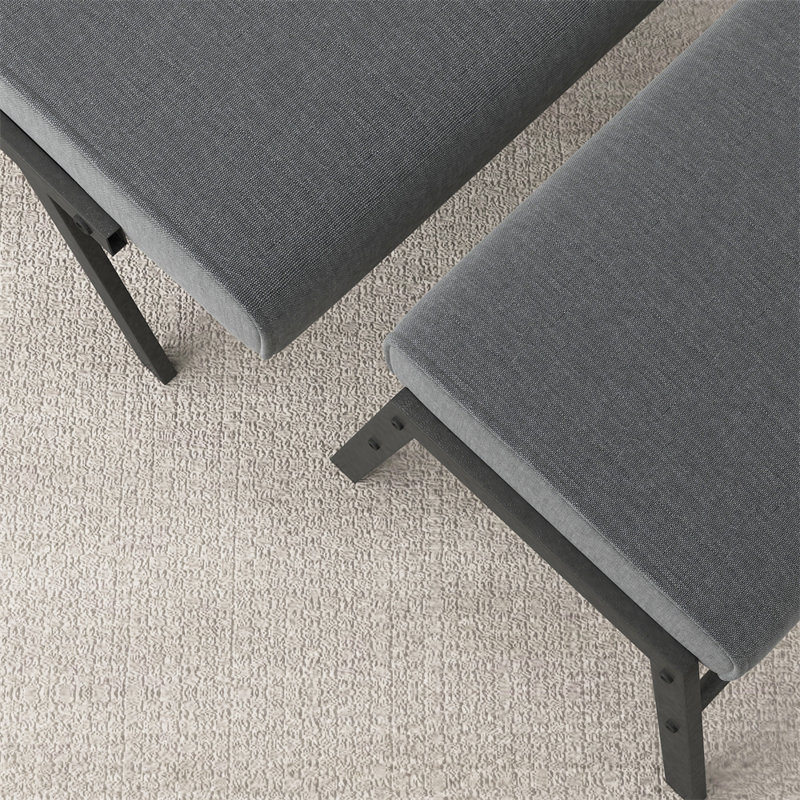 Fauteuil rembourré de 24 po de largeur avec tabouret Kristiane, Gray