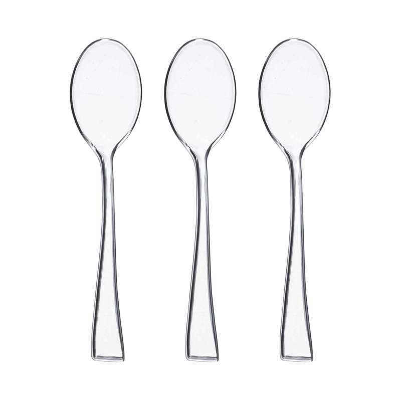 Mini cuillères de dégustation jetables en plastique métallique brillant, Argent