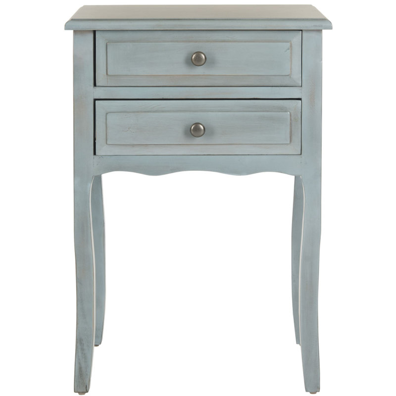 Bhavishya 18'' W Solid Wood Nightstand, Barn Blue
