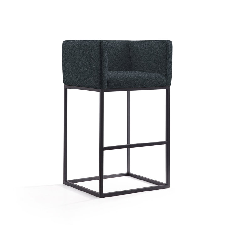 Upholstered Counter Stool with Metal Frame