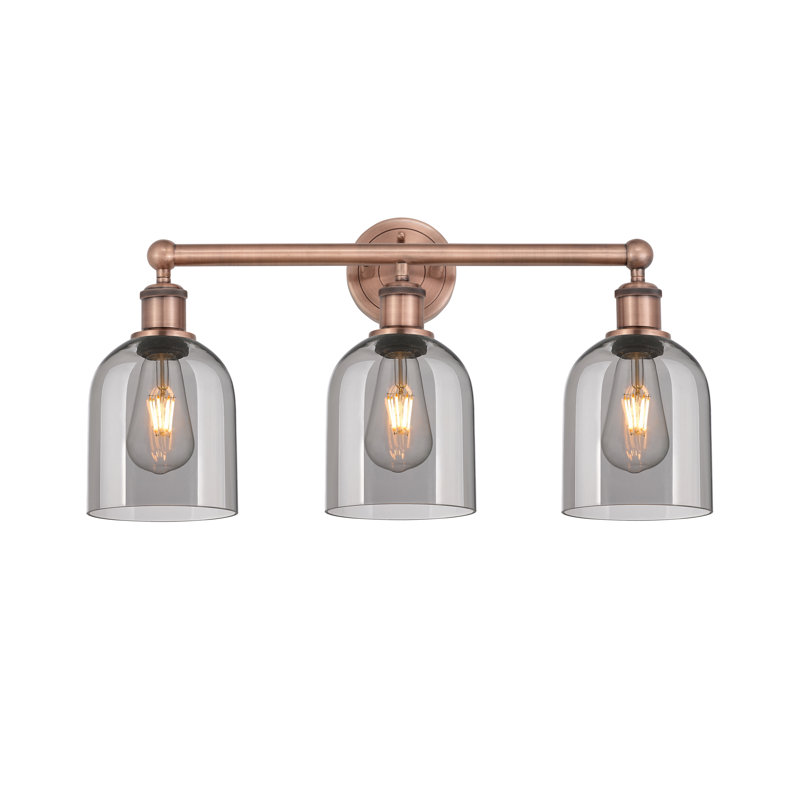 Allysson 3 - Light Dimmable Vanity Light, Antique Copper, Light Smoke