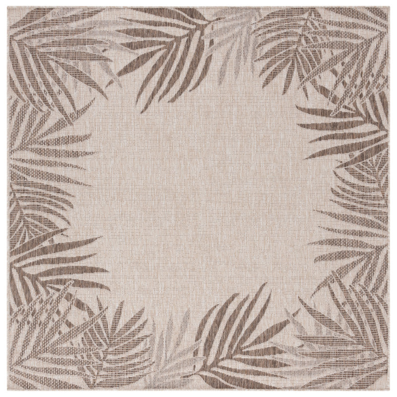 Alcinda Performance Performance Floral Indoor/Outdoor Area Rug, Square 6'7"