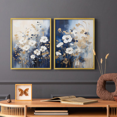 FLORAL Series CECII - Impression encadrée de qualité supérieure - prête à être accrochée - aucun clou requis - aucun clou requis
