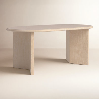 Brix Oval Solid Wood Base Dining Table