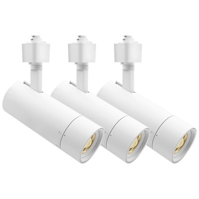 Luxrite 2,5 po Éclairage sur rail à DEL Zoomable, 5CCT, CRI90, 15 W, 1050LM, à intensité variable, inclinaison 358 ° + 90 ° et faisceau 20 ° -50 °, éclairage sur rail de type H, ETL, paquet de 3 blanc